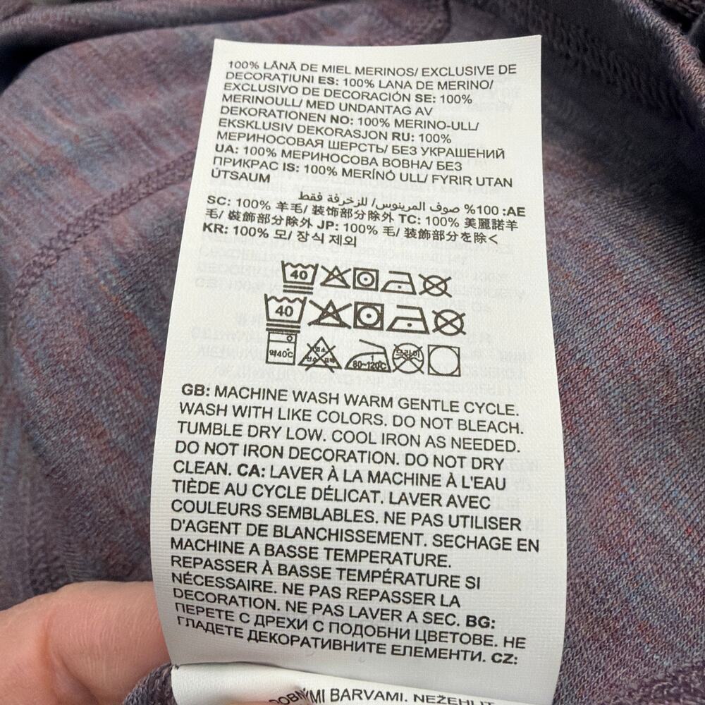 SmartWool Thermal Rib Top Womens Size Medium Merino Wool Chalk Violet Heather - Picture 7 of 11